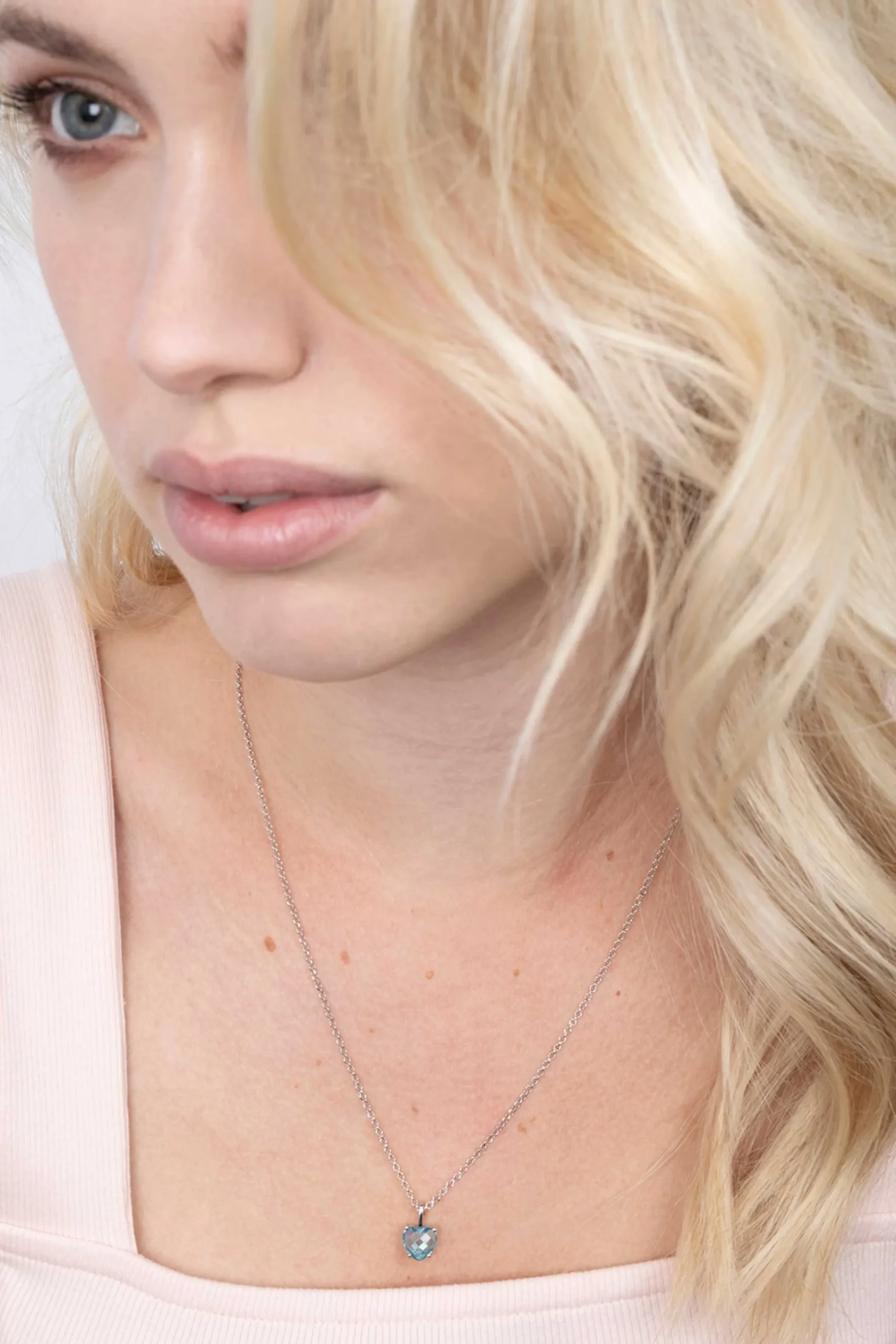 Discount Zinzi zilveren hanger hartje turquoise blauw ZIH2071T (zonder collier)