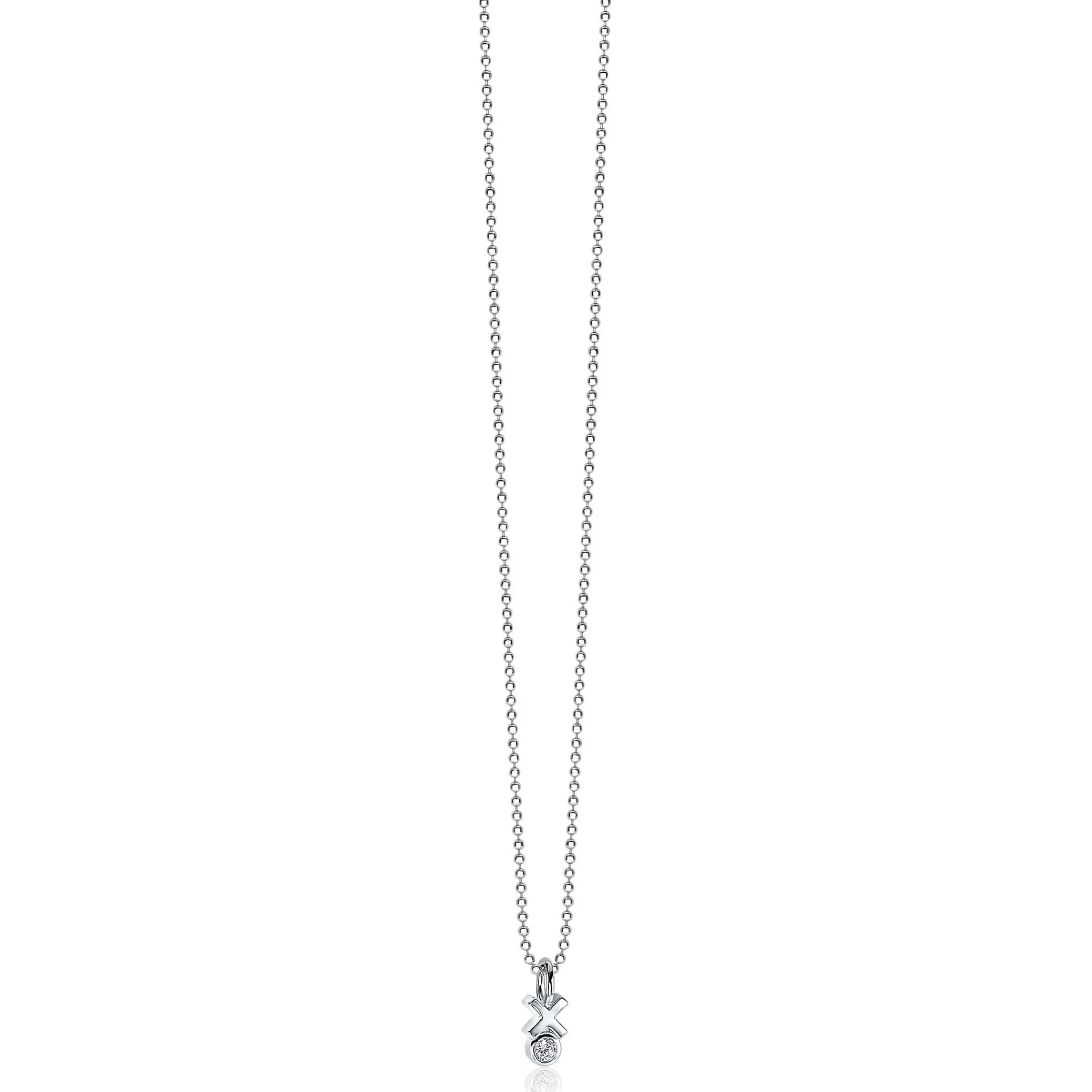 Zinzi zilveren hanger kruisje rond wit ZIH1821 (zonder collier)