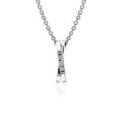 Online Zinzi zilveren hanger kruislings wit 16mm ZIH2039 (zonder collier)