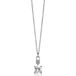Best Zinzi zilveren hanger met vierkante witte zirconia en pavé zettingen 24mm ZIH2268 (zonder collier)