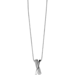 Discount Zinzi zilveren hanger met cross-over design, glad en bolletjes 20mm ZIH2242 (zonder collier)