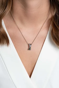 Discount Zinzi zilveren hanger met cross-over design, glad en bolletjes 20mm ZIH2242 (zonder collier)