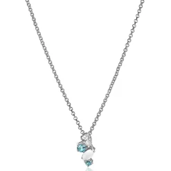 Zinzi zilveren hanger 15mm speelse vormen lichtblauw en witte zirconia ZIH2189