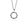 Online Zinzi zilveren hanger 12mm bezet met regenboog kleurstenen ZIH2170Z (zonder collier)