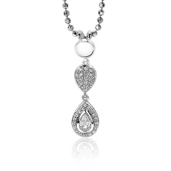 Sale Zinzi zilveren hanger 26mm druppelvorm witte zirconia's ZIH1972 (zonder collier)