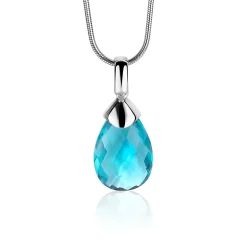 Discount Zinzi zilveren hanger peervorm turquoise ZIH1171T