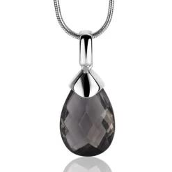 Discount Zinzi zilveren hanger peervorm donkergrijs ZIH1171Z