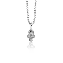 Online Zinzi zilveren hanger rond wit ZIH1829 (zonder collier)