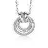 Zinzi zilveren hanger rond kruislings wit 27mm ZIH1791 (zonder collier)