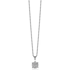 Outlet Zinzi zilveren hanger rond wit ZIH2074 (zonder collier)
