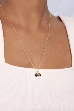 Online Zinzi zilveren hanger rond zwart ZIH2072Z (zonder collier)