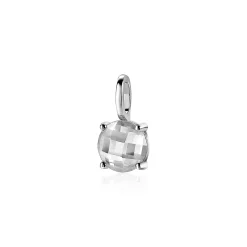 Hot Zinzi zilveren hanger rond wit ZIH2072 (zonder collier)