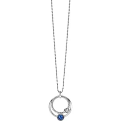 New Zinzi zilveren hanger ronde cirkels blauw 32mm ZIH1963 (zonder collier)