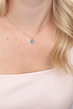 Online Zinzi zilveren hanger rond turquoise blauw ZIH2072T (zonder collier)