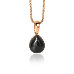 Discount Zinzi zilveren hanger rosé verguld zwart peervorm 20mm ZIH1934RZ (zonder collier)