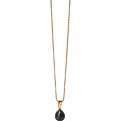 Discount Zinzi zilveren hanger rosé verguld zwart peervorm 20mm ZIH1934RZ (zonder collier)