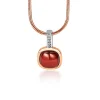 New Zinzi zilveren hanger rosé verguld vierkant rood wit ZIH1717 (zonder collier)