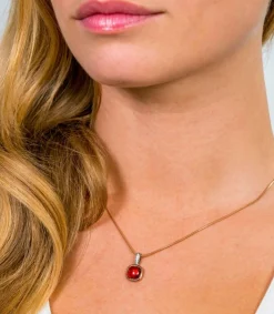 New Zinzi zilveren hanger rosé verguld vierkant rood wit ZIH1717 (zonder collier)