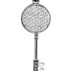 Online Zinzi zilveren hanger sleutel wit ZIH965