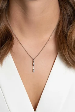 Discount Zinzi zilveren hanger staafje 28mm met witte zirconia's ZIH2077 (zonder collier)