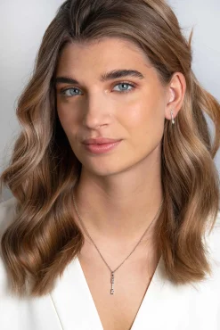 Discount Zinzi zilveren hanger staafje 28mm met witte zirconia's ZIH2077 (zonder collier)
