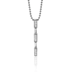 Discount Zinzi zilveren hanger staafje 26mm witte zirconia's ZIH1958 (zonder collier)