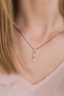 Discount Zinzi zilveren hanger staafje 26mm witte zirconia's ZIH1958 (zonder collier)