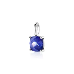 Best Zinzi zilveren hanger vierkant donkerblauw ZIH2073B (zonder collier)