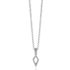 Discount Zinzi zilveren hanger vliegervorm bezet met witte zirconia's en luxe hangoog 20mm ZIH2497 (zonder collier)