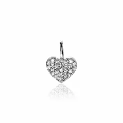 Best Zinzi zilveren hart hanger 13mm wit ZIH2139 (zonder collier)