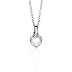 Sale Zinzi zilveren hart hanger 15mm met witte zirconia ZIH2303 (zonder collier)