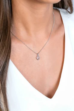 Sale Zinzi zilveren hart hanger 15mm met witte zirconia ZIH2303 (zonder collier)