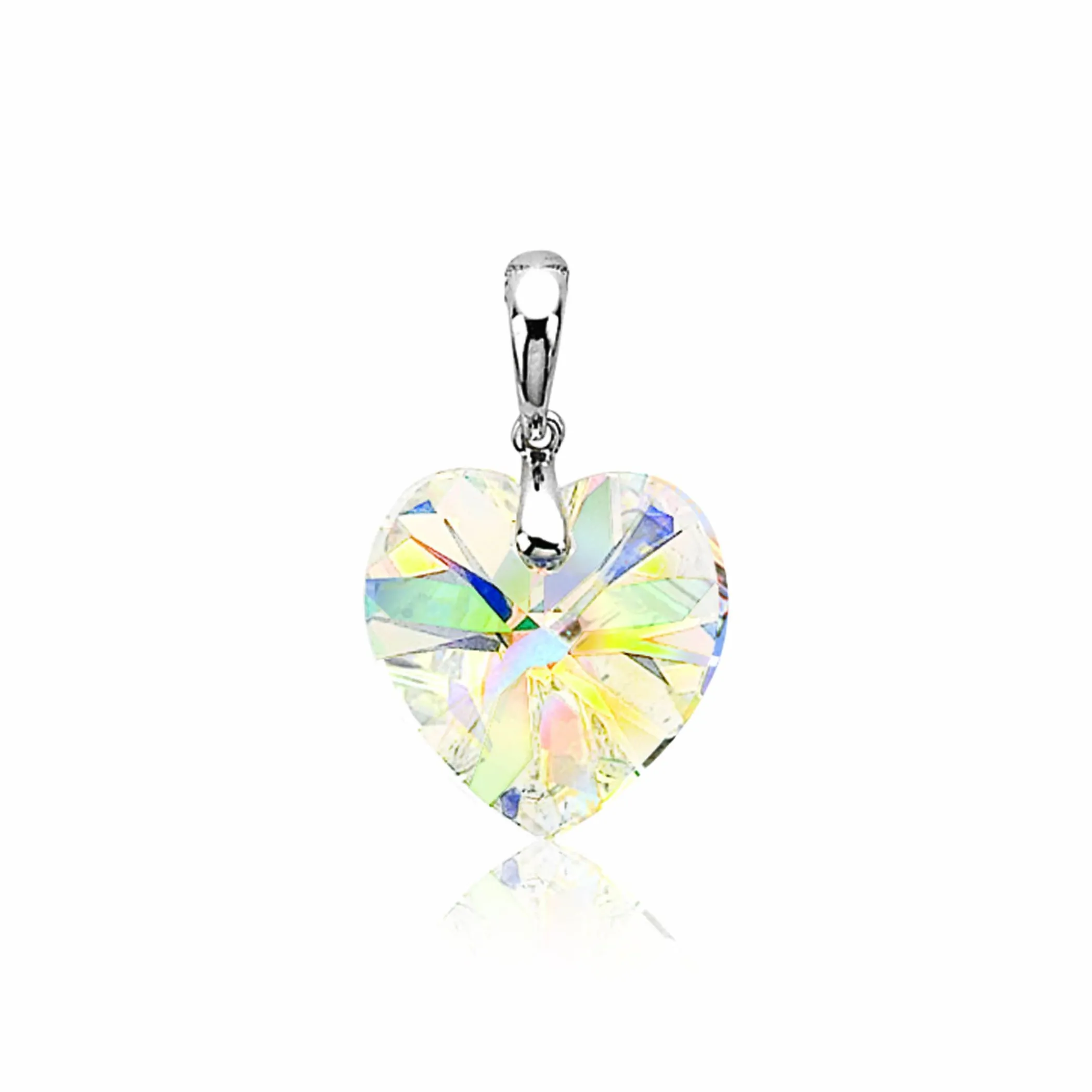Discount Zinzi zilveren hart hanger Swarovski wit ZIH903