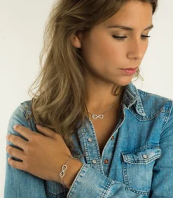 New Zinzi zilveren Infinity armband wit 17-20cm ZIA1065