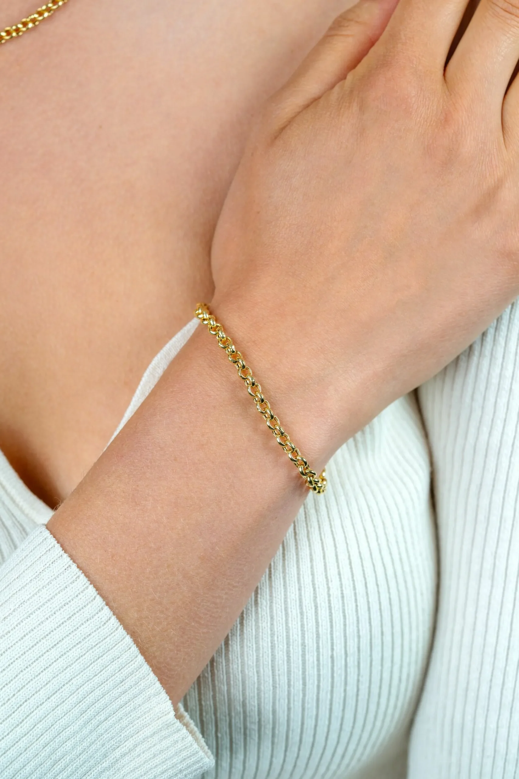 Sale Zinzi zilveren jasseron armband geel verguld 5mm breed 19cm ZIA1009G