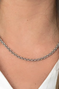 Discount Zinzi zilveren jasseron collier 4,5mm breed 45cm ZIC1911