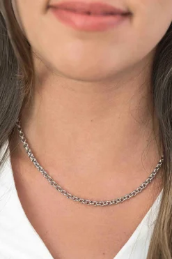 Discount Zinzi zilveren jasseron collier 4,5mm breed 45cm ZIC1911