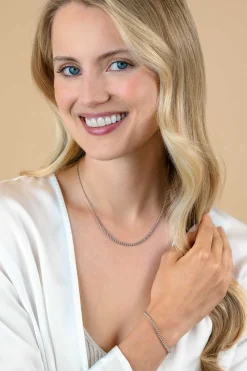 Clearance Zinzi zilveren jasseron ketting met bolletjes schakels (2,5mm breed) in het midden 40-45cm ZIC2640