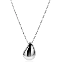 Sale Zinzi zilveren jasseron ketting 45cm met luxe grote druppelvormige hanger (24mm) ZIC2637