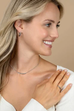 Best Zinzi zilveren jasseron schakelketting met luxe twist hanger met knoop en witte zirkonia's 42-45cm ZIC2680
