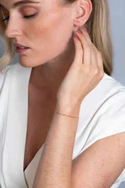 Online Zinzi zilveren 14K geel verguld gourmet armbandje met bolletjes 17-20cm ZIA2181G