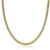 Clearance Zinzi zilveren 14K geelverguld gourmet collier 45cm en 4,5mm breed ZIC1414G