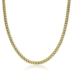 Clearance Zinzi zilveren 14K geelverguld gourmet collier 45cm en 4,5mm breed ZIC1414G