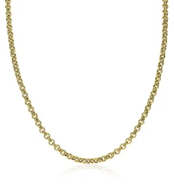 Clearance Zinzi zilveren 14K geelverguld jasseron collier 45cm en 4,5mm breed ZIC1911G