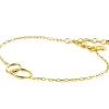 Sale Zinzi zilveren 14K geelvergulde paperclip schakel armband met ronde vormen 17-20cm ZIA2275G