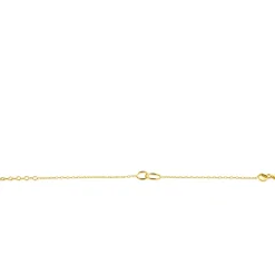 Sale Zinzi zilveren 14K geelvergulde paperclip schakel armband met ronde vormen 17-20cm ZIA2275G