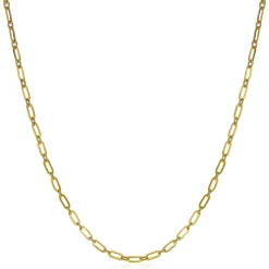 Hot Zinzi zilveren ketting 45cm geel verguld met 'paperclip' schakel 2,4mm breed ZIC2033G