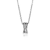 Outlet Zinzi zilveren ketting 42–45cm met luxe cross-over hanger (16mm) bezet met witte zirkonia's ZIC1790