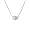 New Zinzi zilveren ketting 42–45cm met verbonden hartjes, witte zirkonia's ZIC2493