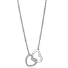 Online Zinzi zilveren ketting 45cm met verbonden harten wit ZIC1736